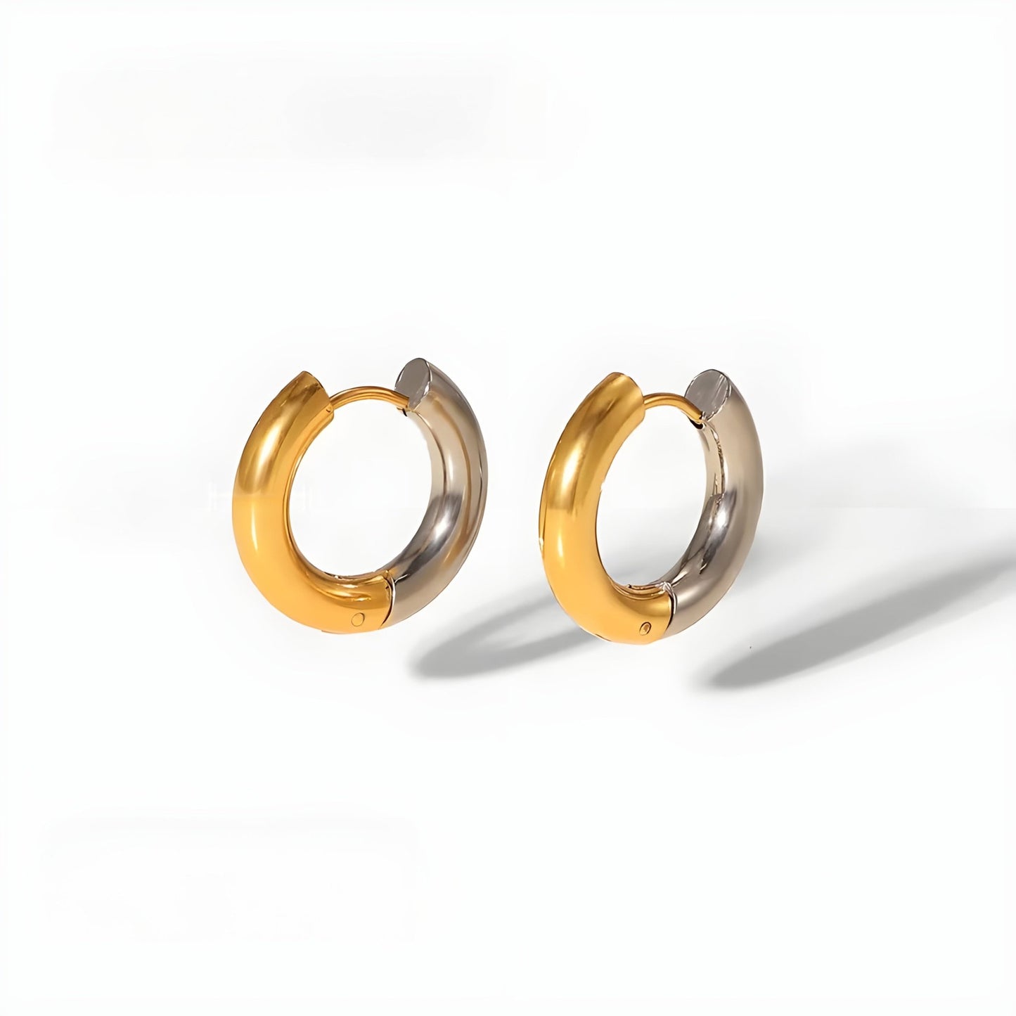 18K Gold and Silver Dual - Tone Hoop Earrings - Ora Dazzle