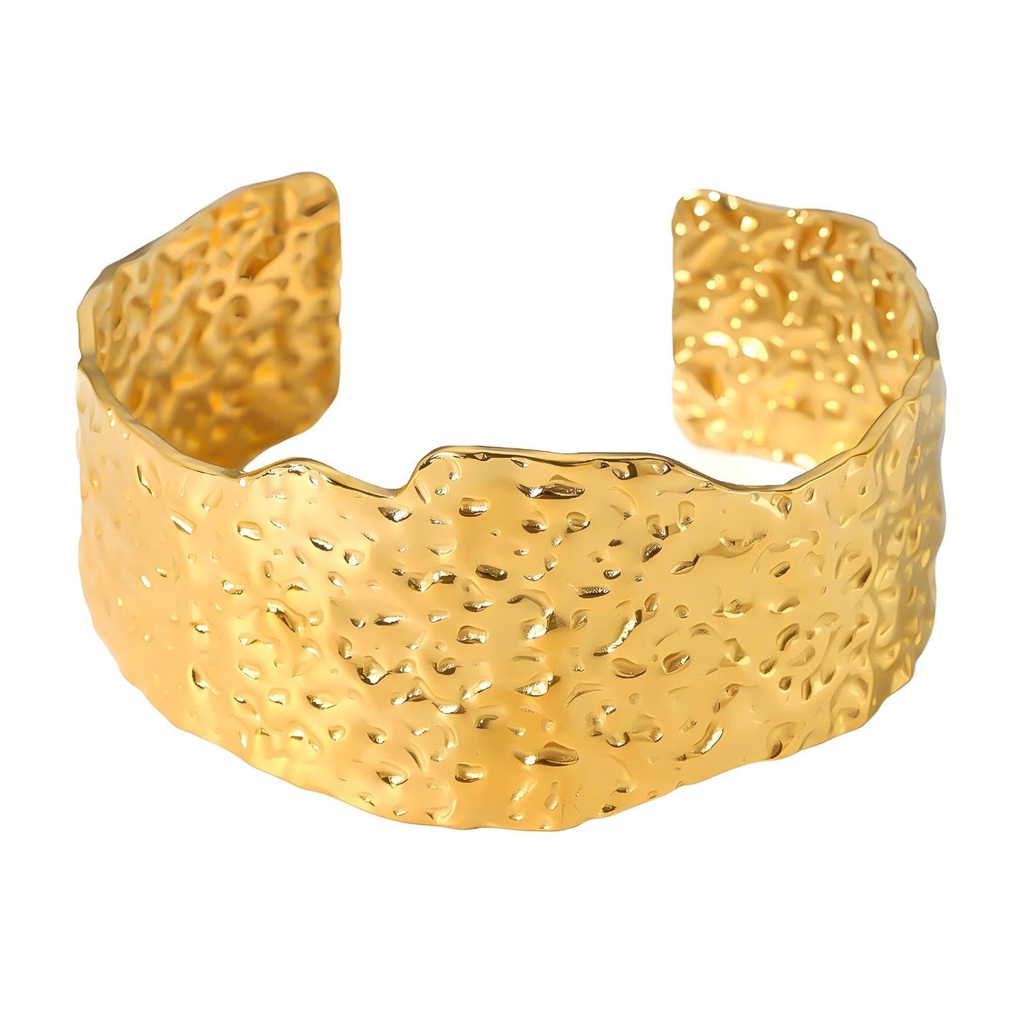 18K Gold Plated Stainless Steel Gold Cuff Bracelet - Ora Dazzle