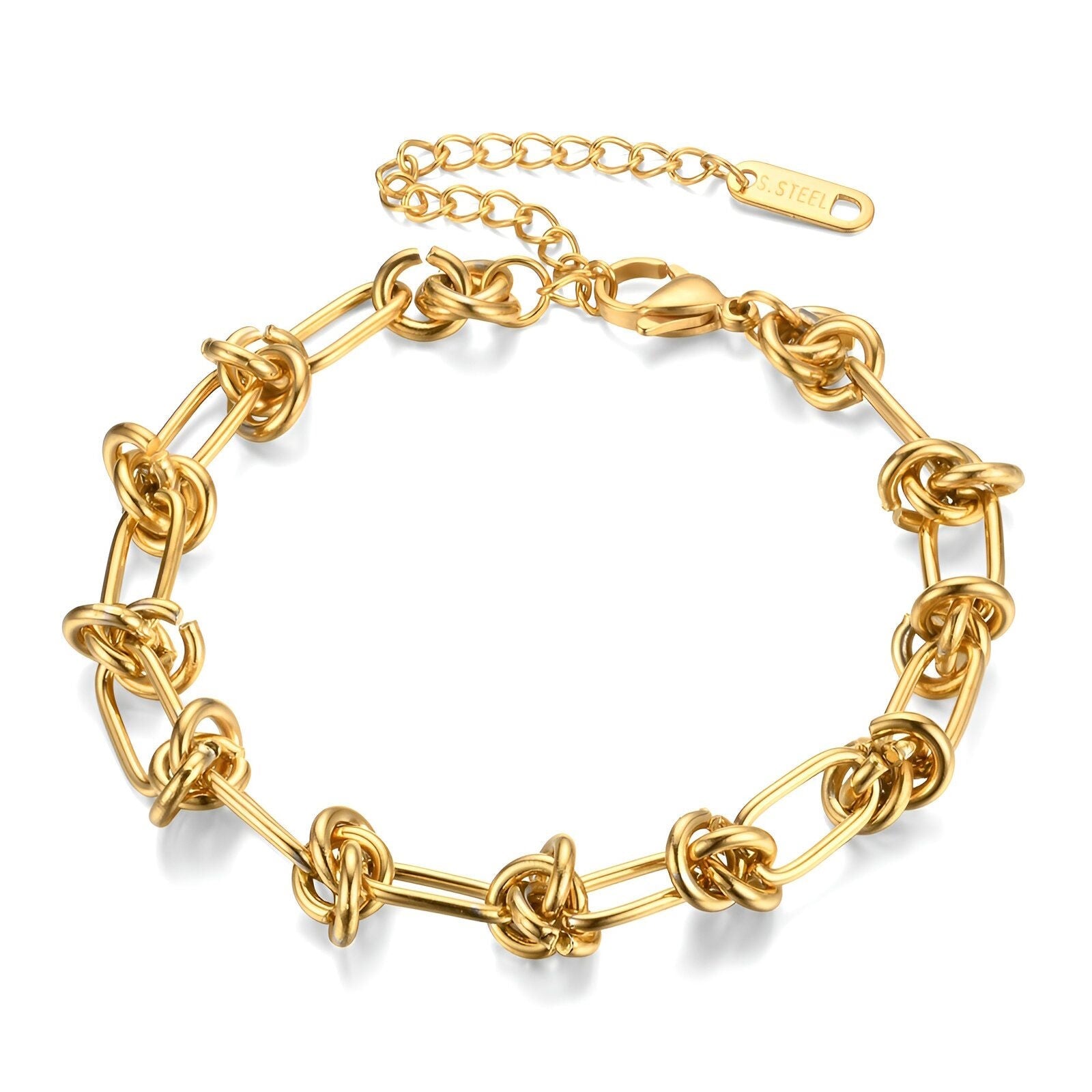 18K Gold Plated Stainless Steel Gold Node Bracelet - Ora Dazzle