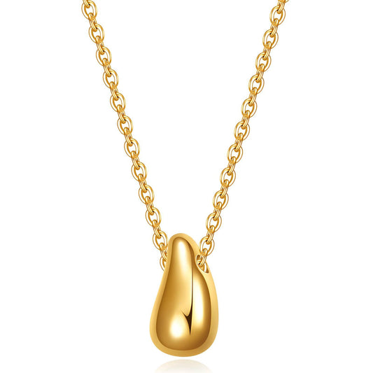 18K Gold Plated Stainless Steel Golden Drop Shaped Pendant Necklace - Ora Dazzle