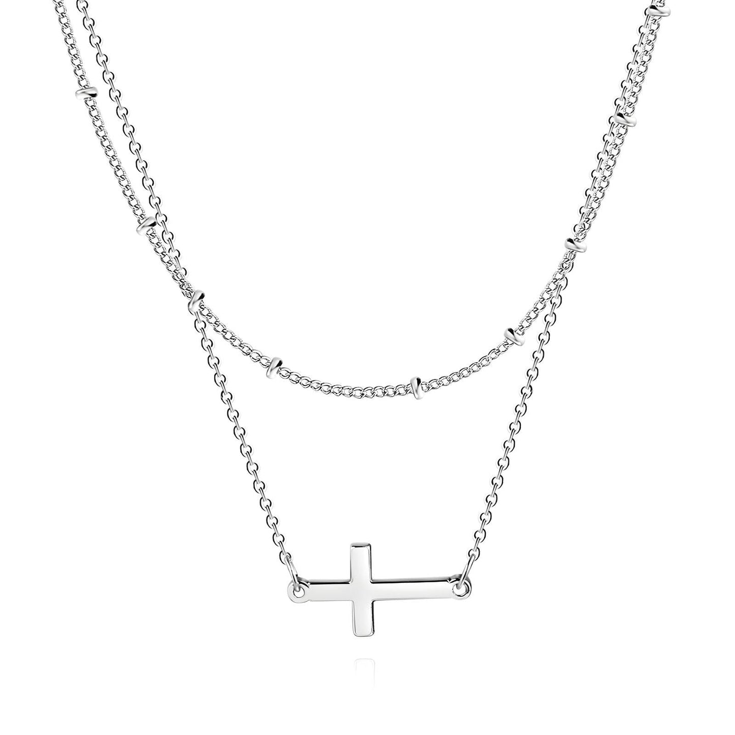 Stainless Steel Cross Layered Necklace - Ora Dazzle