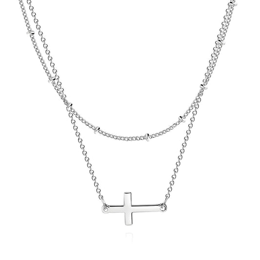 Stainless Steel Cross Layered Necklace - Ora Dazzle