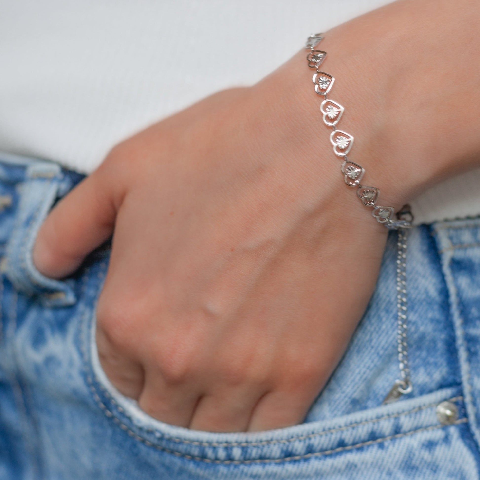 Stainless Steel Hearts Bracelet - Ora Dazzle