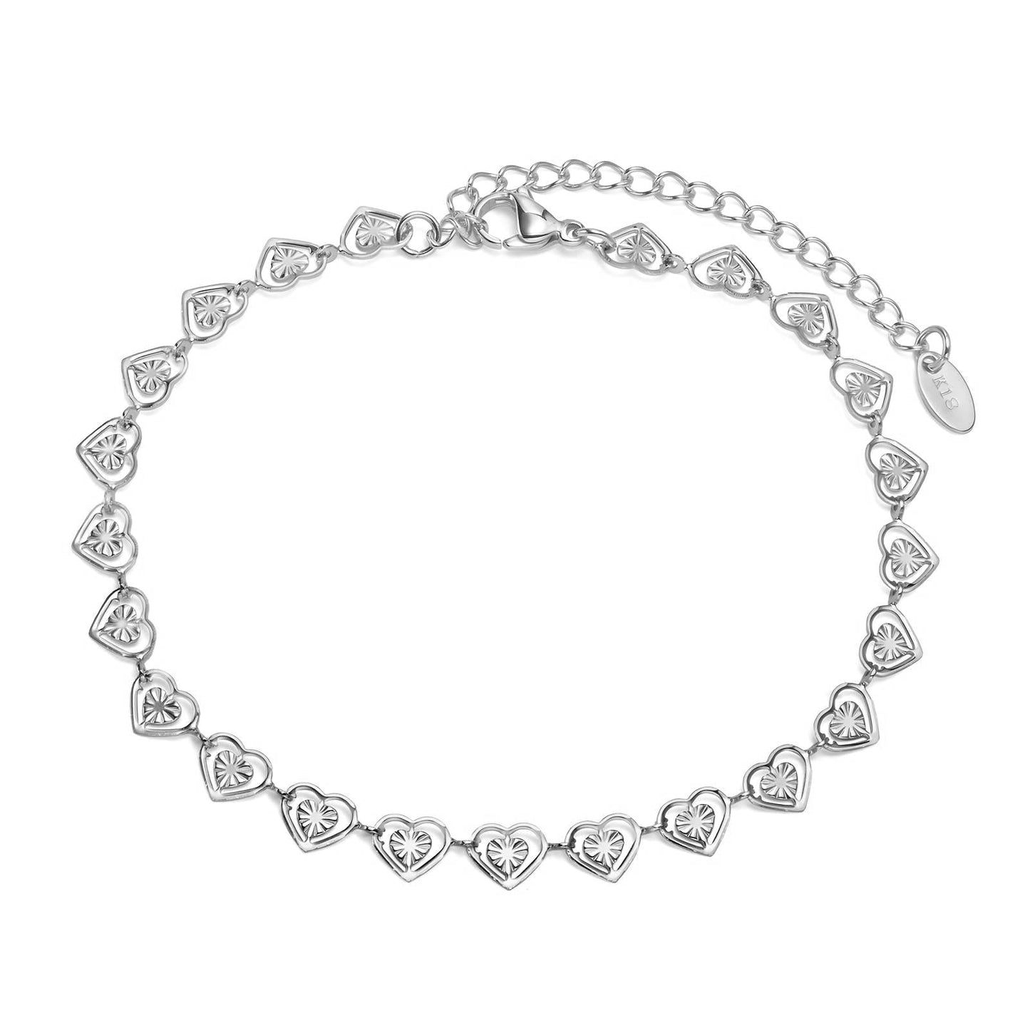 Stainless Steel Hearts Bracelet - Ora Dazzle